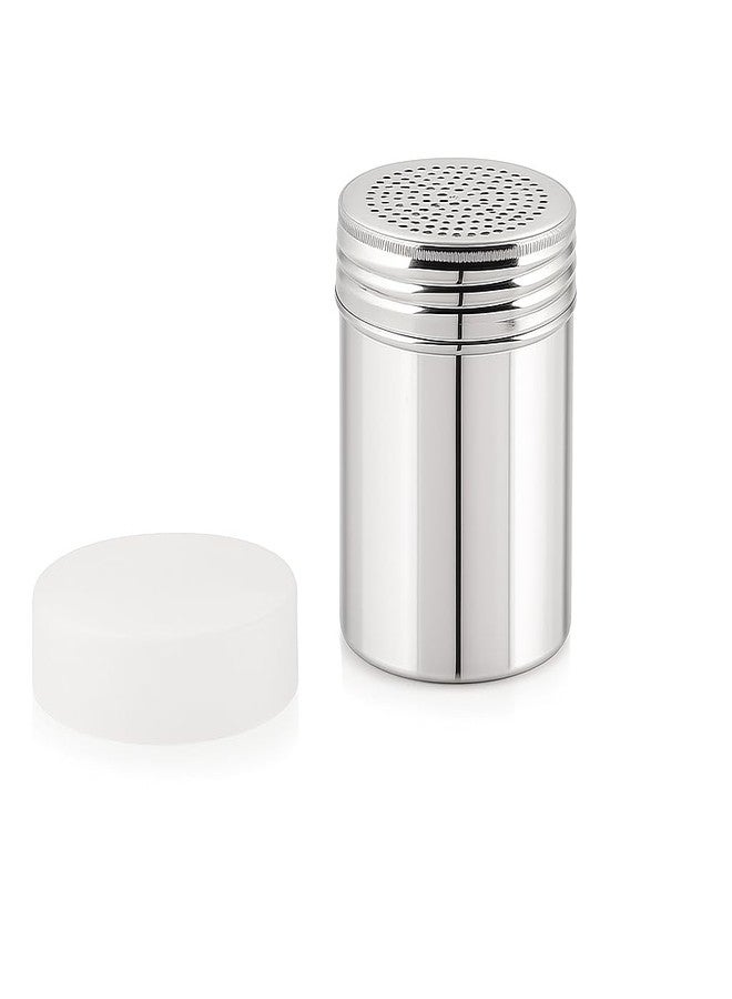 GS Kitchenware Stainless Steel Powder Shaker with Screw-On Cap, 300 ML, Kitchen Dredger for Spices, Sugar, Salt, Flour. - Image 1